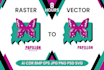 vector tracing redrawing recreate fashion logo to vector