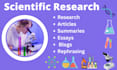 write well researched biology, chemistry and science articles and research