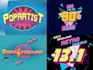 design 80s 90s typography pop style 3d logo