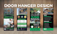 design door hanger, rackcard, dl flyer