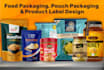 design food packaging, pouch packaging and product label