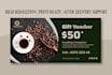 design gift certificate, gift voucher, gift card, coupon