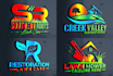 do landscape agriculture and lawn care business logo design