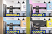 realistically change house, stucco, cabinet, door, trim, wall color in photoshop