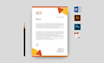 design simple and good looking letterhead ms word template