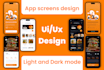 Design ui ux for mobile app with light and dark mode by Talha_farooq1 ...