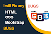 fix html, css and bootstrap responsive bugs