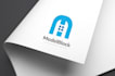 do realistic office interior 3d logo mockups