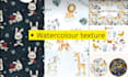 trending kids or accessories watercolour or digital seamless pattern
