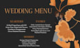 design elegant romantic floral wedding menu and signage set