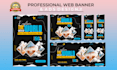 create professional web banner, header, ads and attractive website banner design