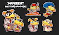 draw stickers pack for a brand and messengers