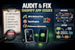 audit and fix shopify app issues, apis, and webhooks