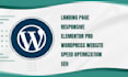design landing page or wordpress landing website using elementor
