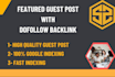 provide featured guest post with dofollow backlink