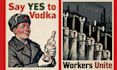 make soviet union communist propaganda poster, union flyer, ad, illustration