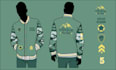 design varsity jacket  flat sketch tech pack  artwork