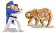 create a unique martial arts cartoon character or mascot