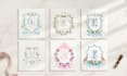 create custom wedding crest, monogram and watercolor logo