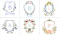 create stunning wedding crest monogram and watercolor logo