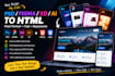 convert psd,xd,png,jpg,image,figma to HTML