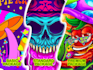 do flashy psychedelic trippy illustration for merch and logo