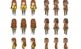 create 2d pixel art character sprites
