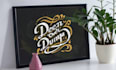 create hand lettering typography for shirt, quotes, poster