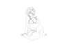draw high quality anime style line art