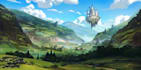 design a stunning fantasy forest landscape background