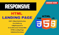 create responsive HTML landing page