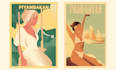 create vintage poster art deco style