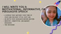 write a heartfelt speech tailored to your special occasion