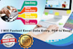 fastest excel data entry, PDF to excel