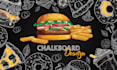 design a chalkboard menu, poster, flyer, and wallpaper