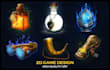 create amazing 2d game art props, icons, items, objects