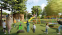 design your playground, community landscape park, public space with 3d rendering