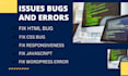 bug fixing wordpress, CSS, HTML, javascript