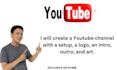 create a youtube channel with setup, a logo, intro, outro, art