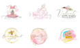 design custom hand drawn watercolor logo feminine and elegant for your business