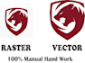 redesign, recreate vector with manually vector trace in high resolution