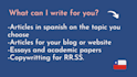 write articles for your website or blog in spanish