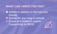 write articles for your website or blog in spanish