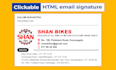 professional HTML email signature design with clickable links