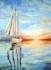 make artistic oil paint landscape on canvas