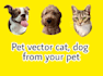 create amazing pet vector half body from cat dog portrait