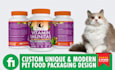 do pet food packaging, pouch, label design, mylar bag with 3d mockup