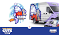 design cute cartoon and mascot logo brand with merchandise