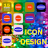 create icons, symbol, sign and flat  logo design