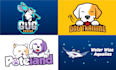 chibi animal mascot, pet logo and cartoon character design